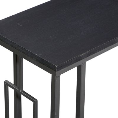Image showing  Iron and Wood Contemporary Accent Table, Black/Gray
