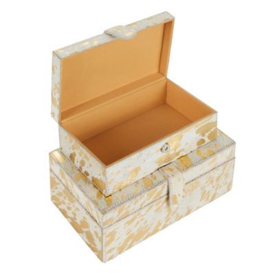 Image showing  Gold Leather Rustic Box Set, Assorted, 2 pc.