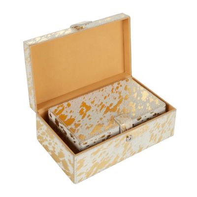 Image showing  Gold Leather Rustic Box Set, Assorted, 2 pc.