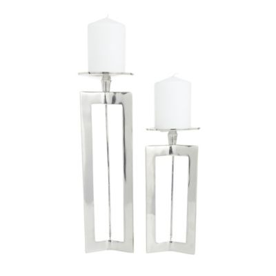 Image showing  Assorted Aluminum Contemporary Candle Holders, 2-Pack