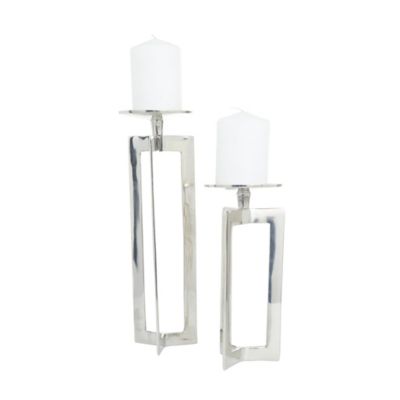 Image showing  Assorted Aluminum Contemporary Candle Holders, 2-Pack