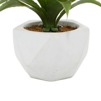 Image showing  11 in. Artificial Green Agave Plant in White Ceramic Pot