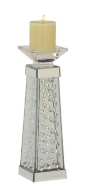 Image showing  Silver Glass Glam Candlestick Holder, 14 in. x 4 in. x 4 in., 87374
