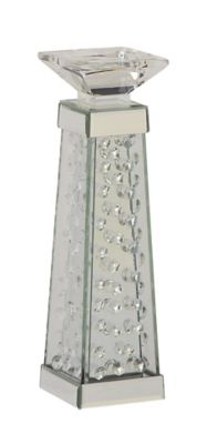 Image showing  Silver Glass Glam Candlestick Holder, 14 in. x 4 in. x 4 in., 87374