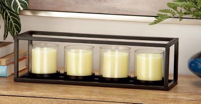Harper & Willow Black Iron Contemporary Candlestick Holder, 5 in. x 18 in. x 5 in., 54261