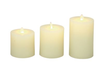 Image showing  Yellow Traditional Wax Candle Holders, 3 in., 4 in., 5 in., 3 pc., 54882