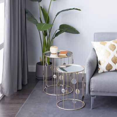 Harper & Willow Gold Metal Contemporary Accent Tables, 18 in., 20 in., 2 pc.