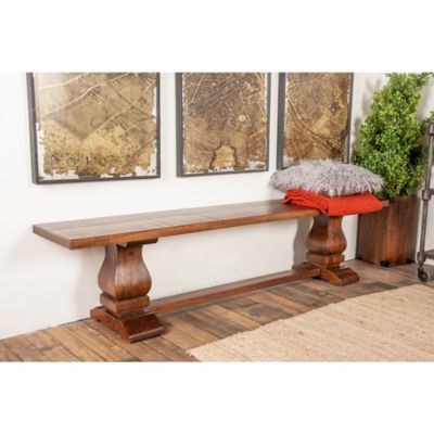 Harper & Willow Traditional Rectangular Brown Wooden Dining Bench, 18 in. x 68 in. x 15 in.