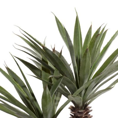 Image showing  37 in. Artificial Green Dracaena Plant with Realistic Leaves in Black Fiberglass Pot
