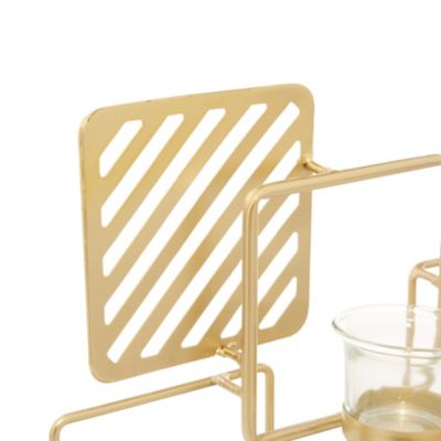 Image showing 5 th Harper & Willow Gold Metal Contemporary Candelabra Candle Holder, 16 in. x 18 in. x 5 in., 92184