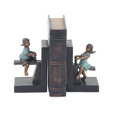 Image showing  Brown Polystone Eclectic Children Bookends, 5 in. x 8 in., 2-Pack