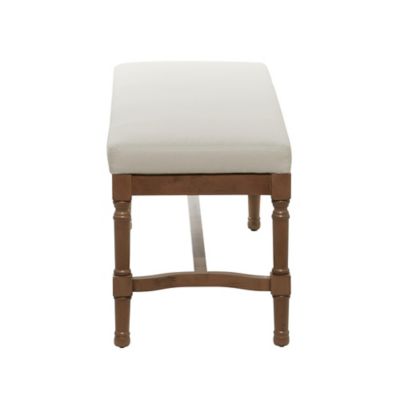 Image showing  Brown Wood and Linen Traditional Bench, 18 in. x 47 in. x 16 in.