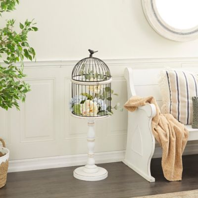 Harper & Willow Wood Farmhouse Bird Cage, 44 in. x 14 in. x 14 in., White