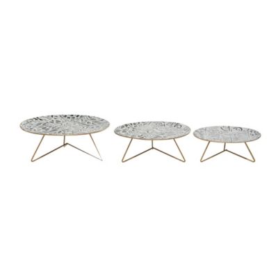 Image showing  White Metal Farmhouse Cake Stand Set, 11 in., 12 in., 14 in., 3 pc.