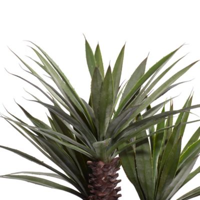 Image showing  Green Faux Foliage Dracaena Artificial Plant with Black Fiberglass Pot 33 in. x 30 in. x 46 in.