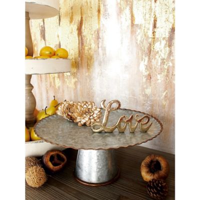 Harper & Willow Grey Metal Farmhouse Cake Stand Set, 9 in., 13 in., 15 in., 3 pc.