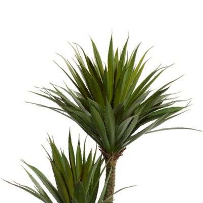 Image showing  Green Faux Foliage Dracaena Artificial Plant with Realistic Leaves and Black Fiberglass Pot 17" x 19" x 31"