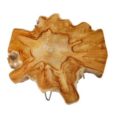 Image showing  Teak Wood Coastal Accent Tables, Brown, 2-Pack