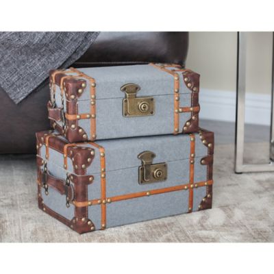 Harper & Willow Grey Wood Traditional Boxes, 12 in., 14 in., 2 pc.