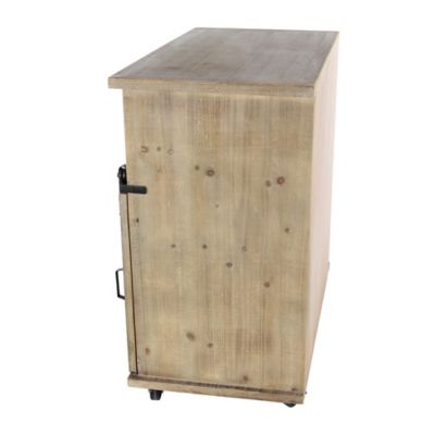 Image showing 3 th Harper & Willow 2-Drawer Farmhouse Wood Cabinet, 34 in. x 33 in. x 18 in., Brown