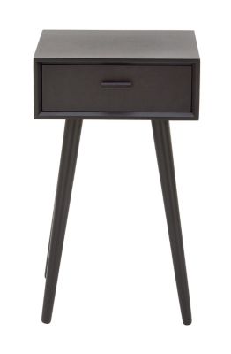Image showing  Black Wood 1-Drawer Accent Table, 16 in. x 13 in. x 28 in.
