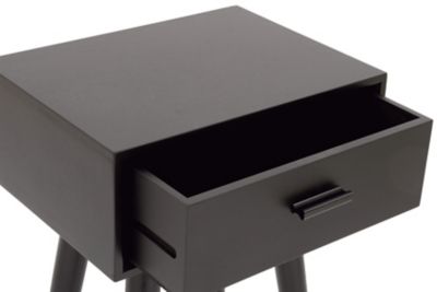 Image showing  Black Wood 1-Drawer Accent Table, 16 in. x 13 in. x 28 in.