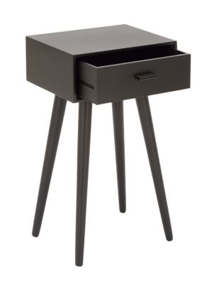 Image showing  Black Wood 1-Drawer Accent Table, 16 in. x 13 in. x 28 in.