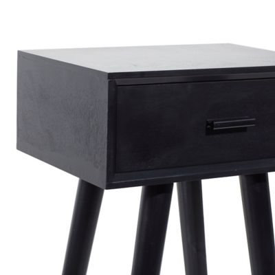 Image showing  Black Wood 1-Drawer Accent Table, 16 in. x 13 in. x 28 in.
