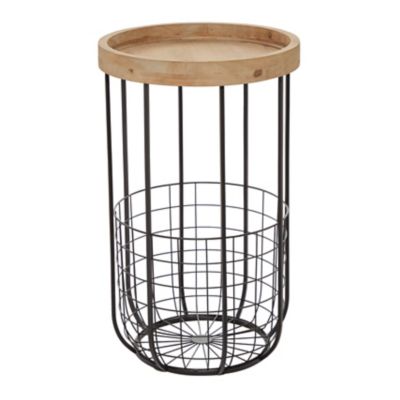 Image showing  Industrial Metal Accent Table, Black