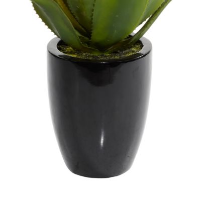 Image showing 5 th Harper & Willow 22 in. Artificial Succulent Plant in Black Fiberglass Pot