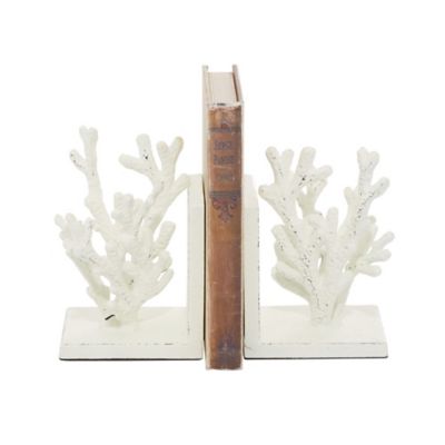 Image showing  White Metal Coral Bookends, 5 in. W x 7 in. H, 2-Pack