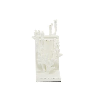 Image showing  White Metal Coral Bookends, 5 in. W x 7 in. H, 2-Pack