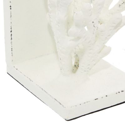 Image showing  White Metal Coral Bookends, 5 in. W x 7 in. H, 2-Pack