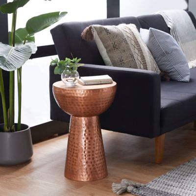 Harper & Willow Copper Iron Vintage Accent Table, 20 in. x 14 in. x 14 in.