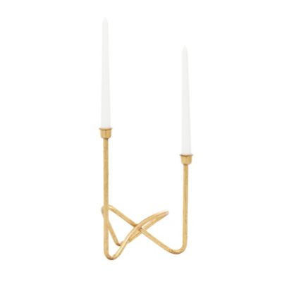 Image showing  Metal Candle Holder, Gold, 10 in. x 11 in., 86985