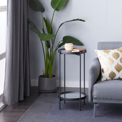Image showing  Contemporary Metal Accent Table, Black, 43305