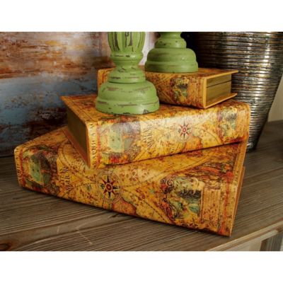 Harper & Willow Brown Wood Traditional Boxes, 15 in., 12 in., 9 in., 3 pc.