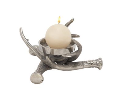 Image showing  Silver Aluminum Traditional Candlestick Holder, 4 in. x 8 in. x 8 in., 68891
