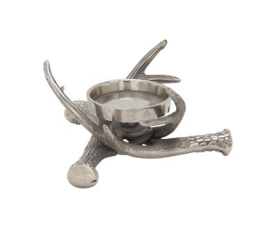 Image showing  Silver Aluminum Traditional Candlestick Holder, 4 in. x 8 in. x 8 in., 68891