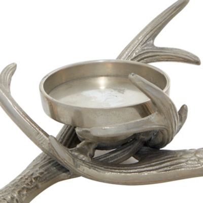 Image showing  Silver Aluminum Traditional Candlestick Holder, 4 in. x 8 in. x 8 in., 68891