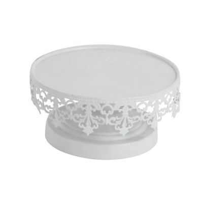 Image showing  White Metal Vintage Cake Stand Set, 8 in., 10 in., 13 in., 3 pc.