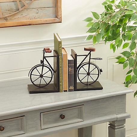 Harper & Willow Black Iron Traditional Bookends, 9 in. x 7 in. x 5 in.