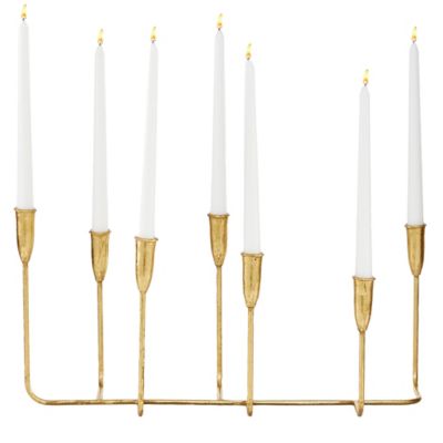 Image showing  21 in. x 10 in. Metal Candle Holder, Gold