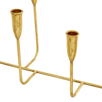 Image showing  21 in. x 10 in. Metal Candle Holder, Gold