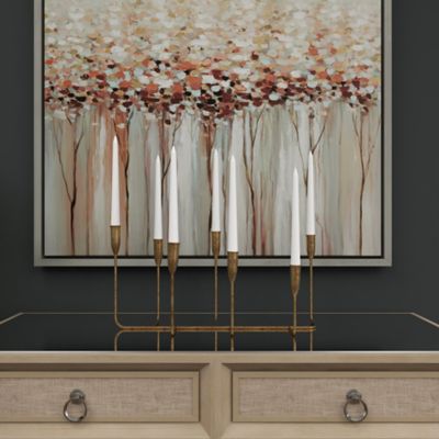 Image showing 8 th Cosmoliving by Cosmopolitan 21 in. x 10 in. Metal Candle Holder, Gold
