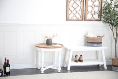 Harper & Willow Wood Farmhouse Accent Table, White