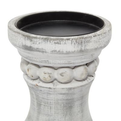 Image showing  Gray Wood Candle Holder Set of 3 12 in., 9 in., 7 in.H, 91847