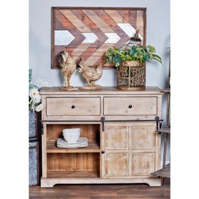 Harper & Willow 5-Drawer Farmhouse Wood Cabinet, 32 in. x 40 in. x 16 in., Brown