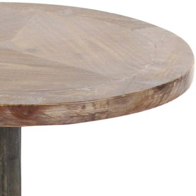 Image showing  Iron and Wood Coastal Accent Table, Black