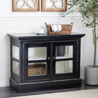 Harper & Willow 39 in. x 30 in. Traditional Wood Cabinet, Black
